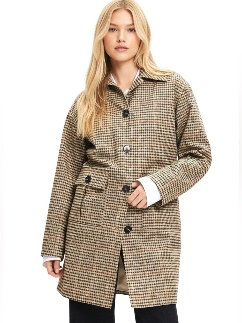Urban Outfitters Mac Check Houndstooth Coat